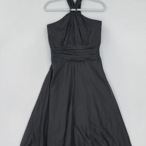 White House Black Market Strapless halter Black Dress 8